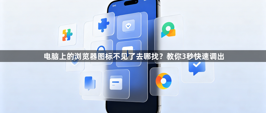 电脑上的浏览器图标不见了去哪找?教你3秒快速调出1