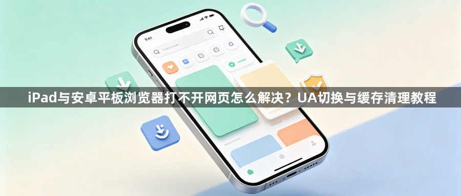 iPad与安卓平板浏览器打不开网页怎么解决?UA切换与缓存清理教程1