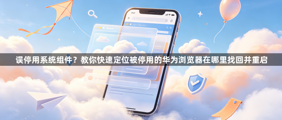 误停用系统组件?教你快速定位被停用的华为浏览器在哪里找回并重启1