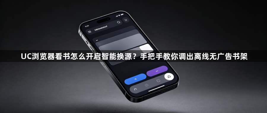 UC浏览器看书怎么开启智能换源?手把手教你调出离线无广告书架1